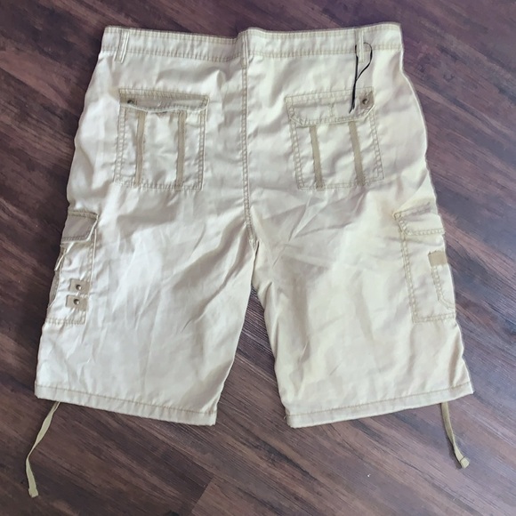 Marx & Dutch Men’s khaki 6 pocket cargo shorts with hem drawstrings size 38 - Picture 2 of 2